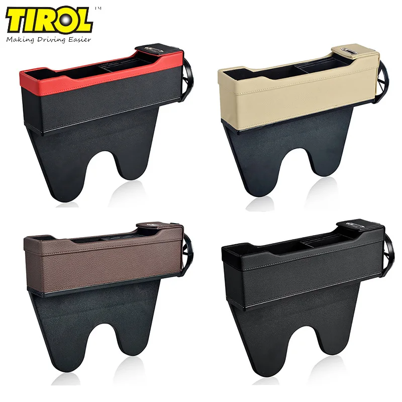 

TIROL Car Multi - Functional Folder Storage Box Grain Organizer Gap Holder Slit Pocket Accessories 2018