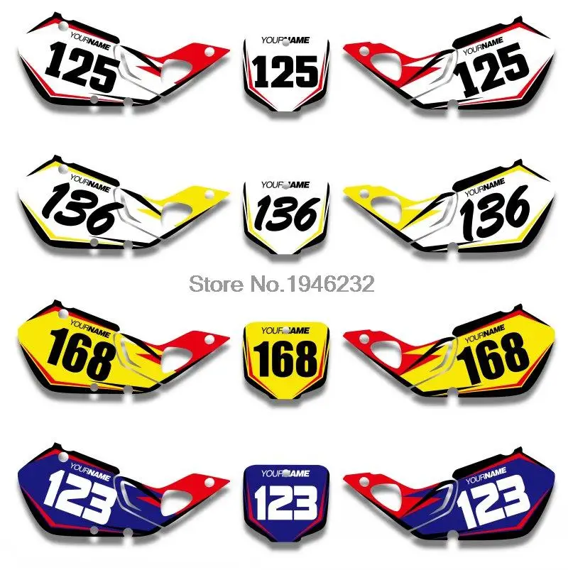 

NICECNC Custom Number Plate Background Graphics Sticker & Decal For Honda CR125 1998-1999 CR250 1997 1998 1999 CR 125 250