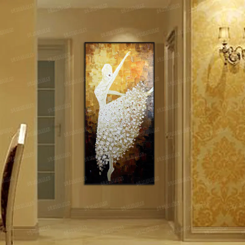 100 Handmade Gemalde Ballett Abstrakte Malerei Moderne Villa Hotel Lounge Korridor Decor Leinwand Kunst Bild Wandkunst Leinwand Wall Art Canvas Art Canvaspainting Modern Aliexpress