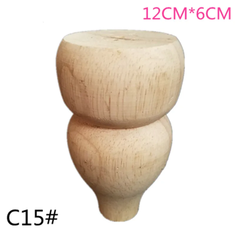 

4PCS/lot 12CM*6CM Furniture Wood Round-footed Solid Wooden Sofa Foot TV Television Cabinet Foot Seat Carved Feet