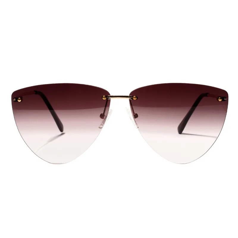 

Festival Sunglasses 4 colors Women Rimless Triangle Cat Eye Diamond-shaped Eyewear Frameless Clear Colored Lens Glasses UV400