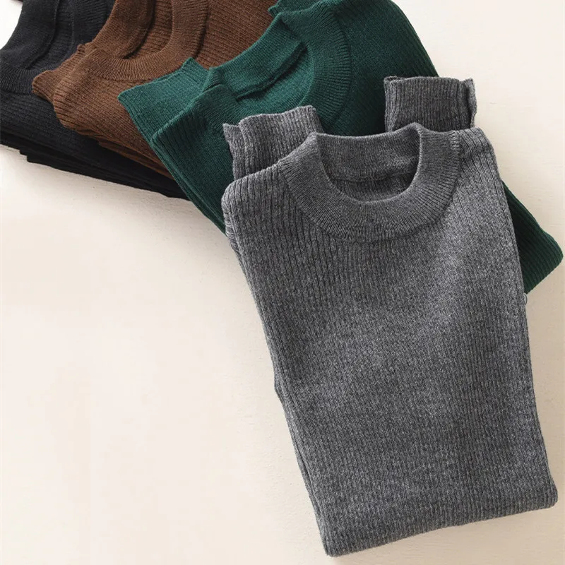 Lafarvie Spring Knitted O-neck Sweater women Wool Blended Pullover Female Sleeve With Buckle 4 Colors S-XL Slim Knitting Jumper