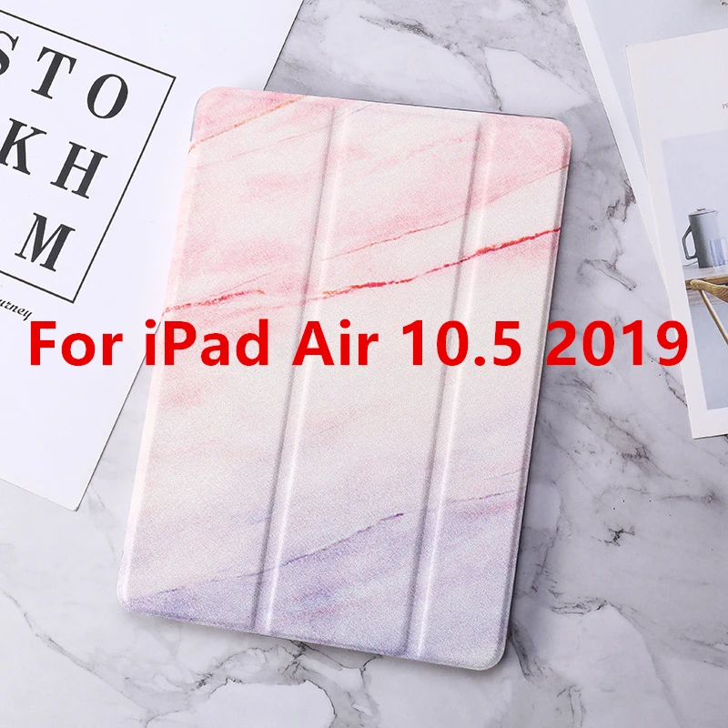 For iPad Air 1 2 Case Marble Pattern Silicon Cover for iPad 9.7 Pro 10.5 Mini 2/3/4/5 Air 10.5 Smart Funda A1893 - Цвет: Blue Air 10.5