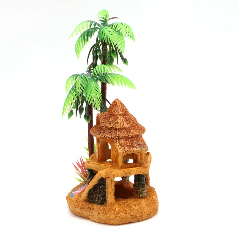 1 шт полистоуна аквариума украшения моделирования кокосового дерева замок для аквариума украшения аквариума - Цвет: Pic shows