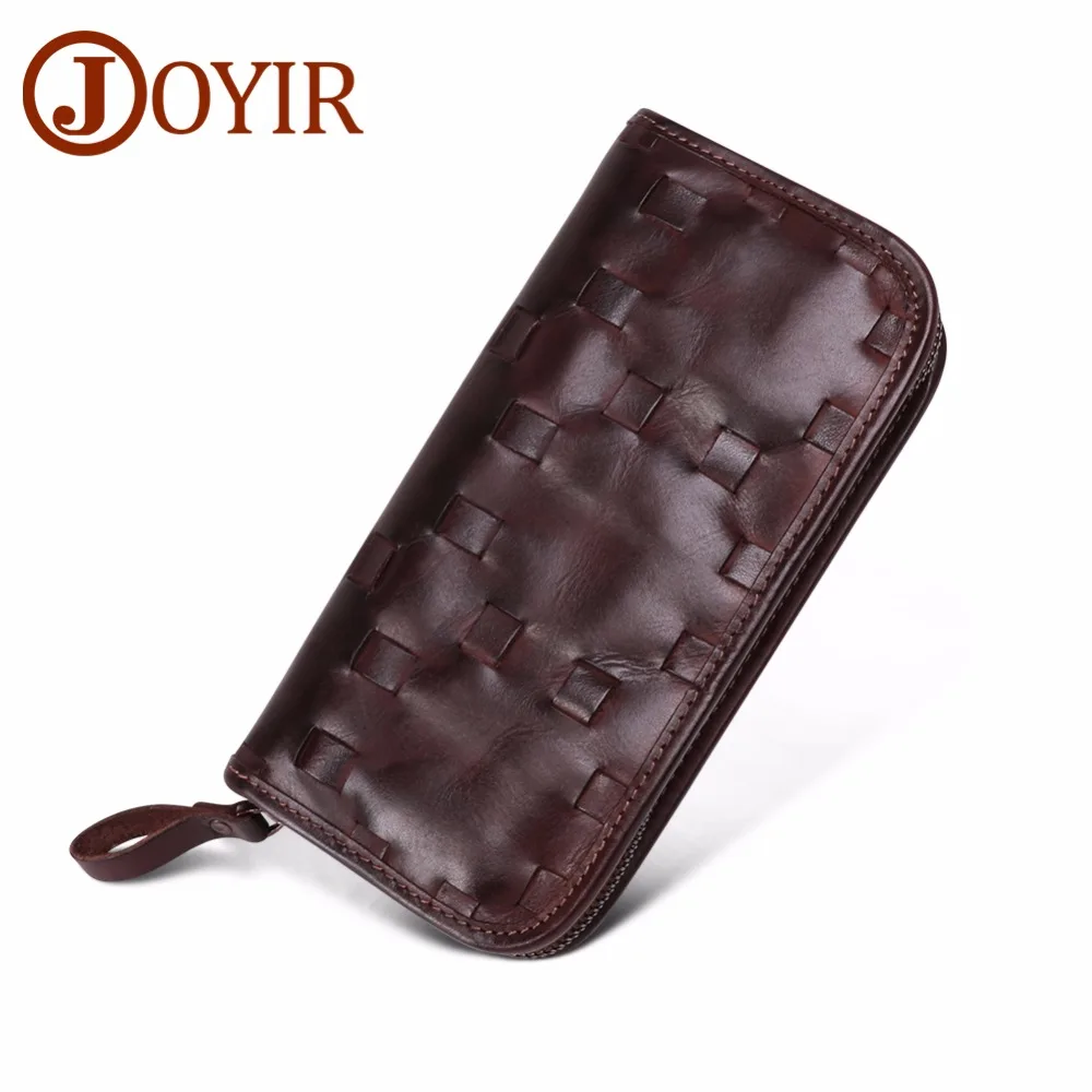 

JOYIR Design Unisex Women Clutch Wallets Genuine Leather Male Women's Long Wallet Zipper Purse Coin Purse Money Phone Bag RFID