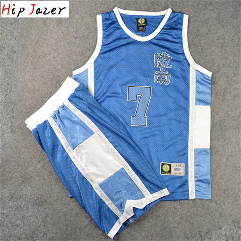 thumbnail image 1 of HipJazer Cosplay Ryonan 7 # Akira Sendoh 13 # FUKUDA 6 # KASHINO 8 # UEKUSA camiseta de baloncesto uniforme de baloncesto para hombre conjunto con pantalones cortos, 1 of 5