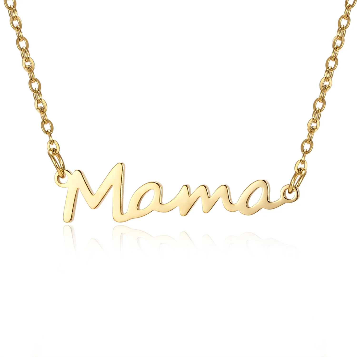 

Stainless Steel Delicate Letter Mama Necklace Mothers Love Pendant Jewelry Best Minimal Necklace for Moms Mother's Day Gifts