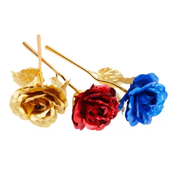 

Goldleaf Rose 24k Gold Foil Rolled Gold Lovers Present Valentine's Day Wedding Gifts Birthday Artificial Flower Girl Friend 25CM
