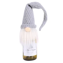 Длинная с капюшоном кукла бутылка вина крышка Рождественская декоративная бутылка Топпер фестиваль украшения для обеденного стола