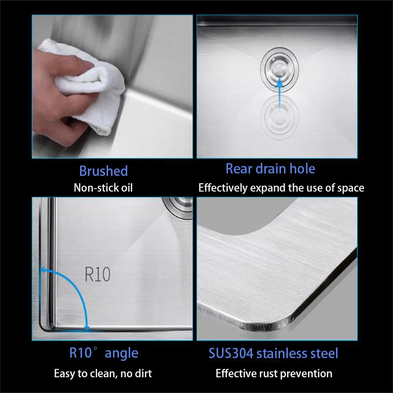 ITAS9946 304 Stainless Steel Single Bowl Groove Fregadero Bar Kitchen sink Non-Stick Oil Using Quality Materials