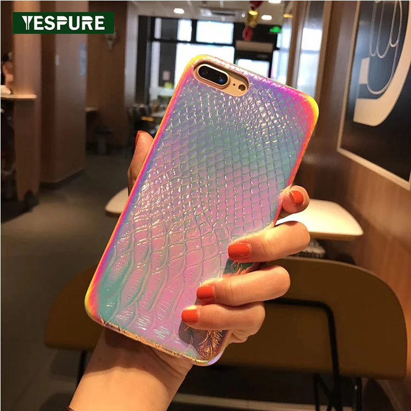 YESPURE 4.7inch Colorful Bling Glitter Cellphone Accessories Laser Phone Case for Iphone 7 8 Case Luxury Girls Phone Covers