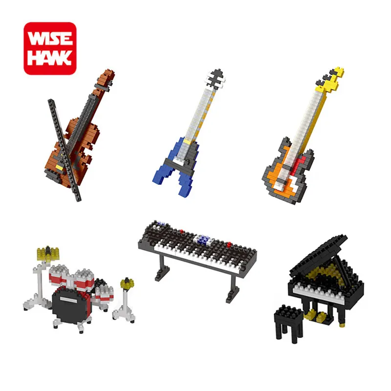 

WiseHawk Nanoblocks Cute Action Figures Musical Instrument Safe ABS Plastic Building Bricks 3D DIY Assembly Model Toys For Kids.