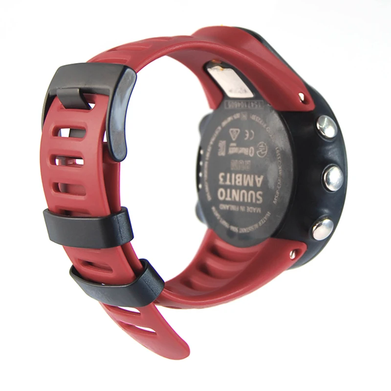 Для SUUNTO Ambit 2R 2S 3s 24 мм Мужские часы водонепроницаемый резиновый ремешок для часов черный цвет пряжка