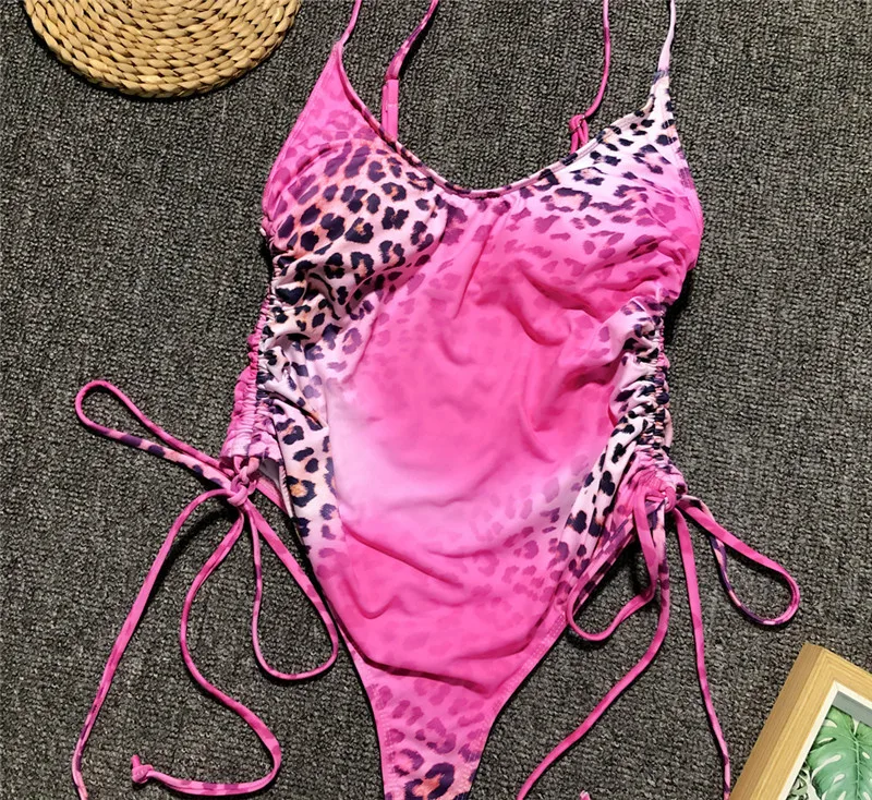 Сексуальный розовый слитный купальник, женский купальник с пуш-ап, летняя пляжная одежда, одноцветный купальный костюм с высокой посадкой, монокини, боди