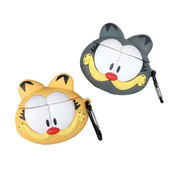 

Cute Cat Pattern Soft Silicone Protective Cover Shockproof Case Skin with Carabiner for Airpods 1/2 Charging Box