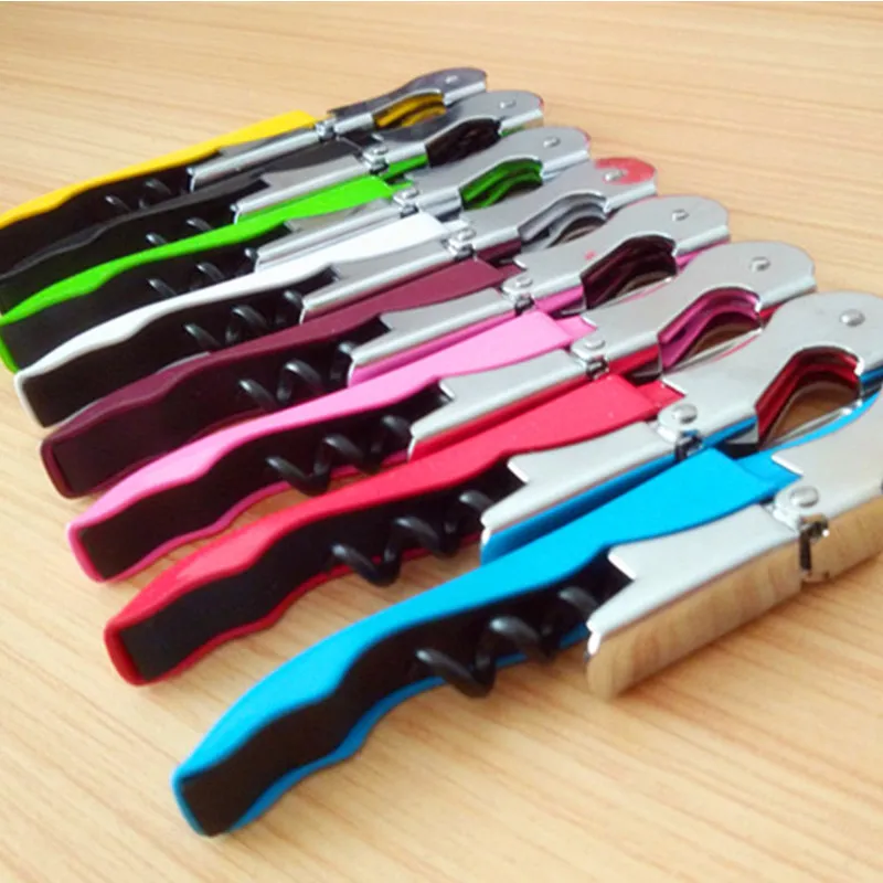 

6 Colors Double Reach Corkscrew Bottle Opener Waiter's Friend Wine Opener Family Home Kitchen Use