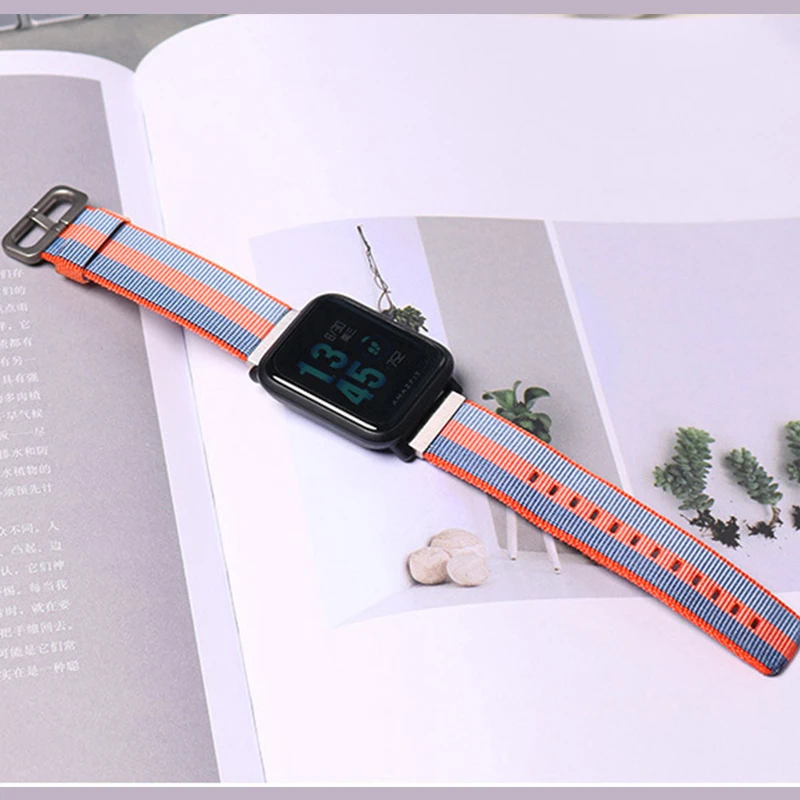 Нейлоновый холщовый ремешок из нержавеющей стали для Xiaomi huami Amazfit Bip BIT Lite Youth Watch Band