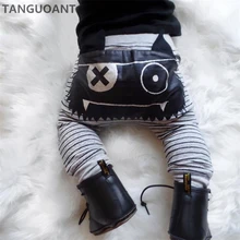 TANGUOANT/Лидер продаж; милые штаны в полоску с рисунком монстра для маленьких мальчиков и девочек; леггинсы; штаны-шаровары; детские брюки