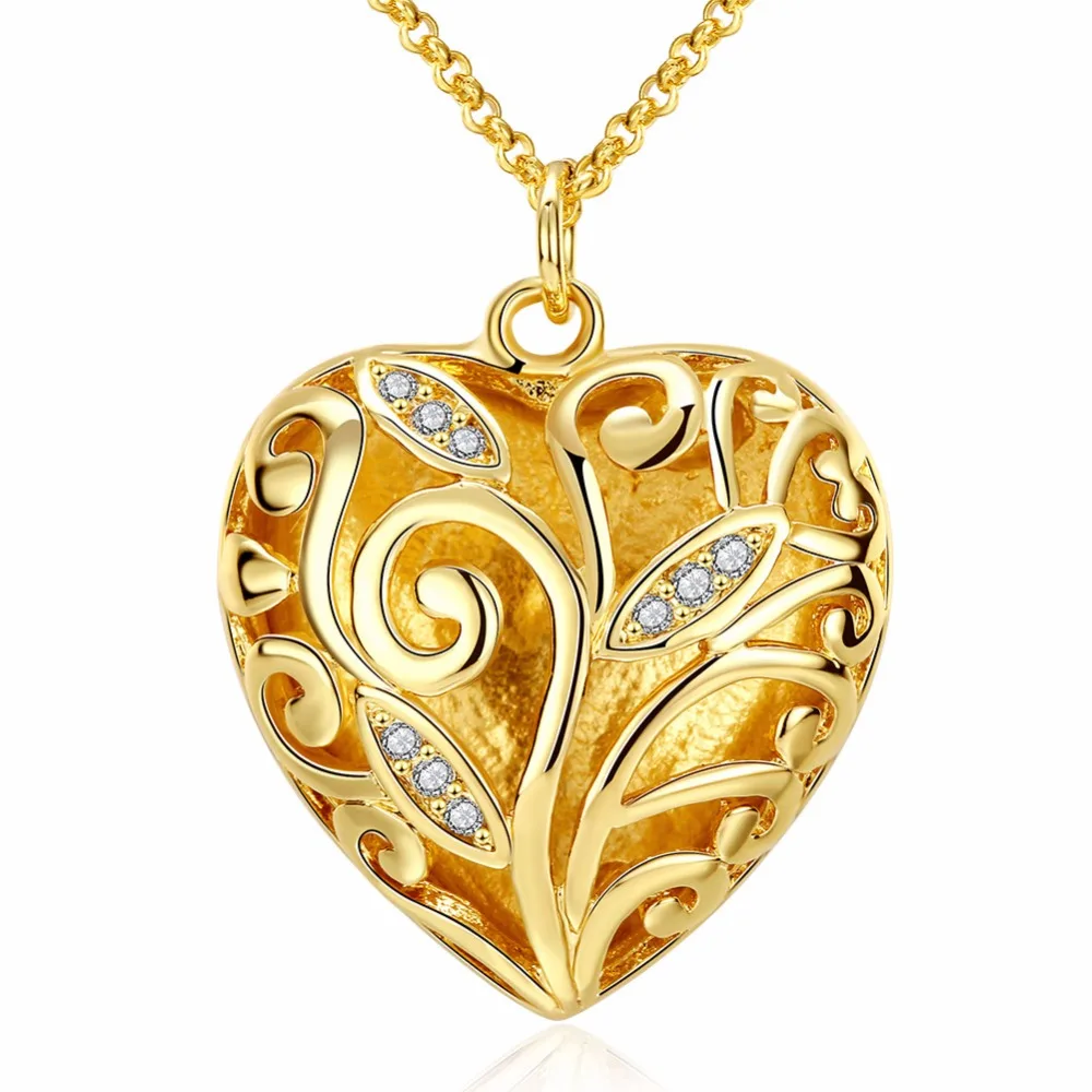 Valentine's Day Carved heart shaped pattern Pendants Necklaces Women