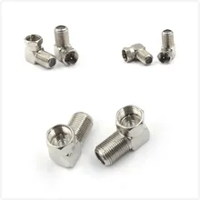Cabo conector aéreo tv, 5 peças 90 graus ângulo reto conector rf coaxial f fêmea soquete para tv plug macho coaxial conector