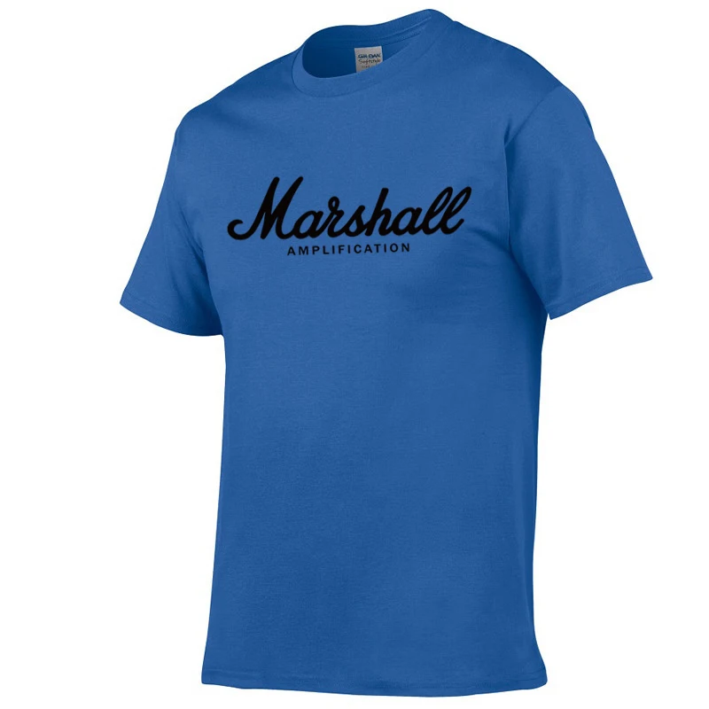 hot sale summer cotton Marshall t shirt men short sleeves tee hip hop T-shirt streetwear Boy/girl Tshirt XXS-2XL - Цвет: blue-Black