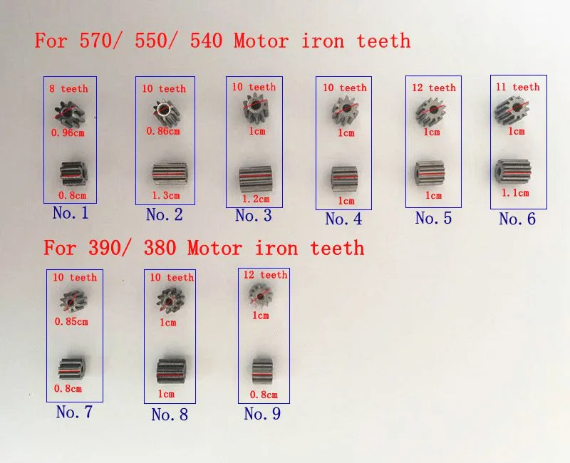 2個電気モーターメタルギア、12v dcモーターギア、エンジンギア8