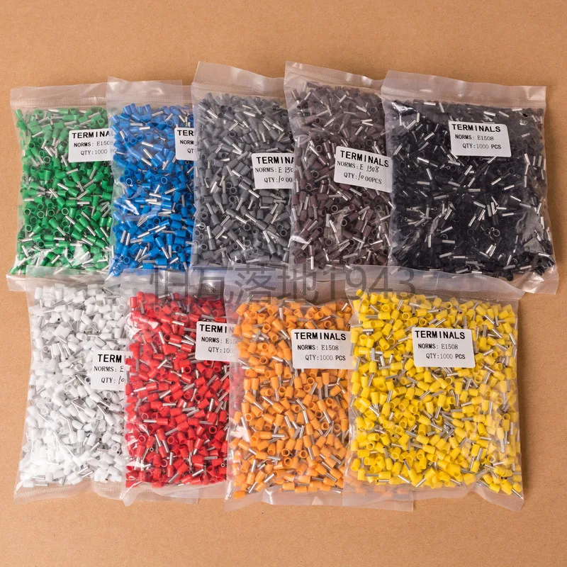 

DIANQI E1508 Tube insulating Insulated terminals 1.5MM2 100PCS/Pack Cable Wire Connector Insulating Crimp Terminal Connector E-