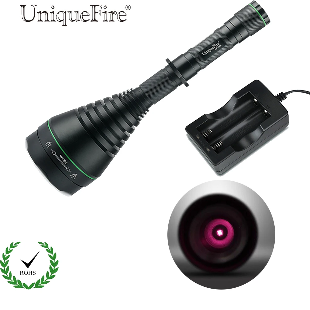 UniqueFire 1508 IR 850NM 75mm Convex Lens LED Flashlight Torch Infrared