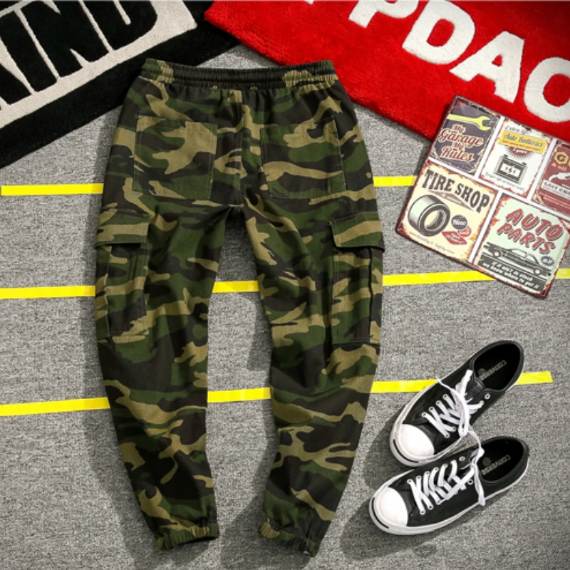 2019 Men Jogger Camouflage Summer Autumn Hip Hop Sweatpants Pants Men Harajuku Pockets Tactical Pants Overalls Casual Streetwear