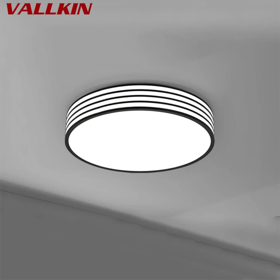 Black Round Bedroom LED Ceiling Light Lamp Simple Modern Atmosphere
