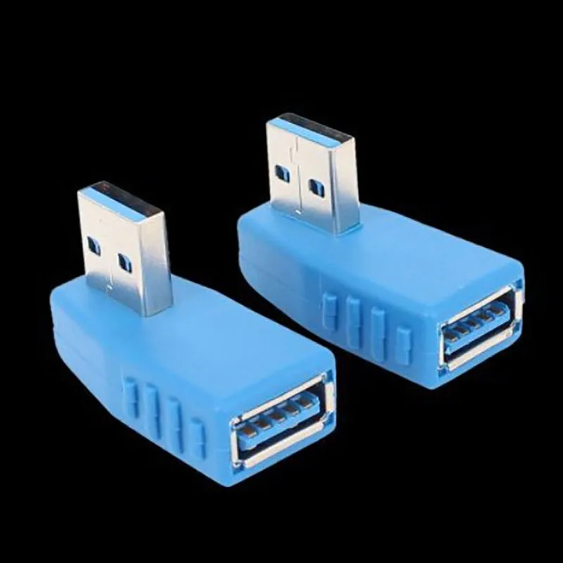 

1pc New 90 Degree Left Right Angled USB 3.0 A Male To Female Adapter Connector For Laptop PC