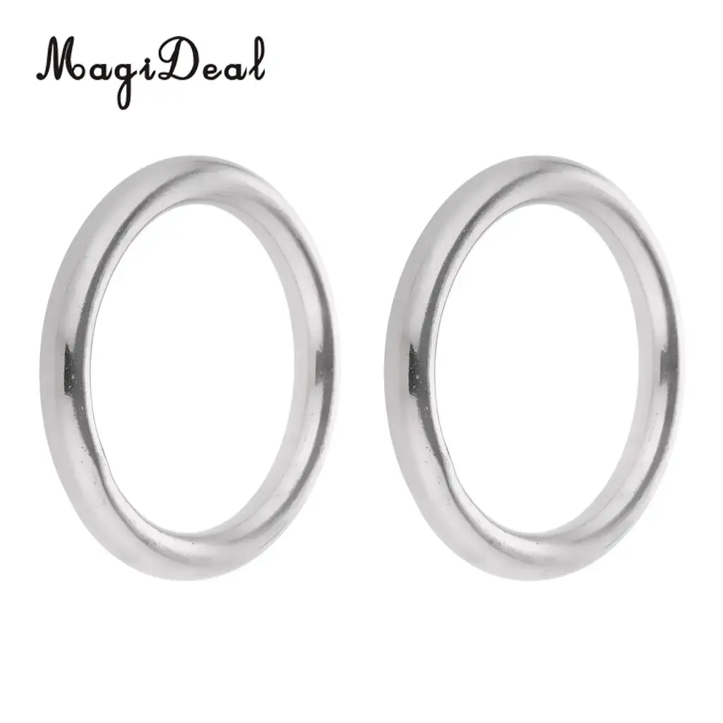 MagiDeal Superior Strength 1Pair Smooth Welded Polished Boat Marine Stainless Steel O Ring Replacement for Rowing Boat Dive Acce