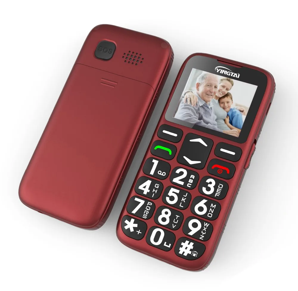 Мобильный телефон YINGTAIT19 для пожилых людей GSM большая кнопка SOS FM MTK с колыбелью