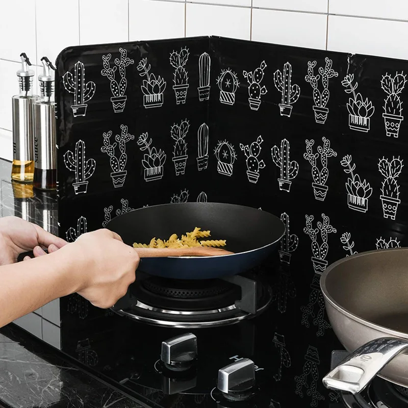 

Kitchen Gadgets Oil Splatter Screens Aluminium Foil Plate Gas Stove Splash Proof Baffle Home Kitchen Cooking Tools