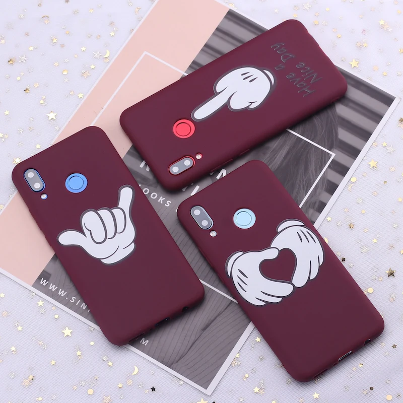 

For Xiaomi Mi Redmi Note 5 6 7 8 9 lite Pro Plus Mickey Minnie Sign Love Candy Silicone Phone Case Cover Capa Fundas Coque