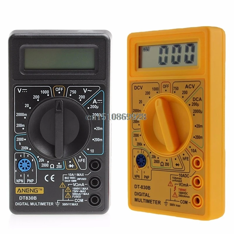 

DT-830B Multimeter LCD Auto Range Digital Voltmeter Ohmmeter Volt Tester