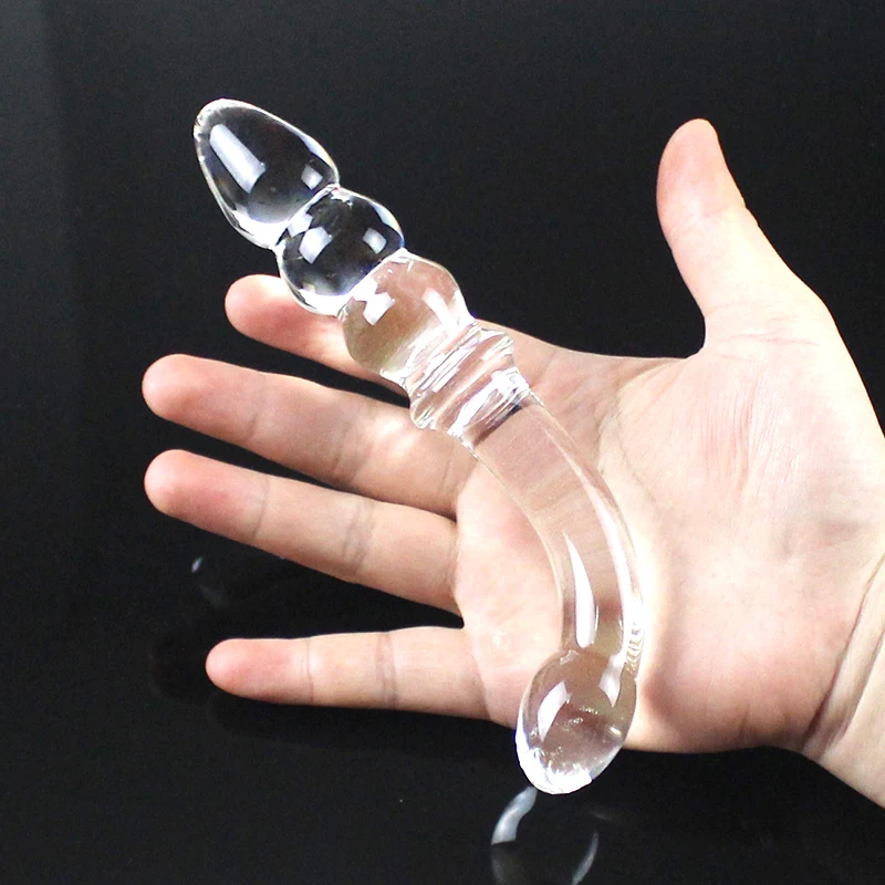 Ребристый стеклянный фаллоимитатор G Spot прозрачный Кристальный анальный