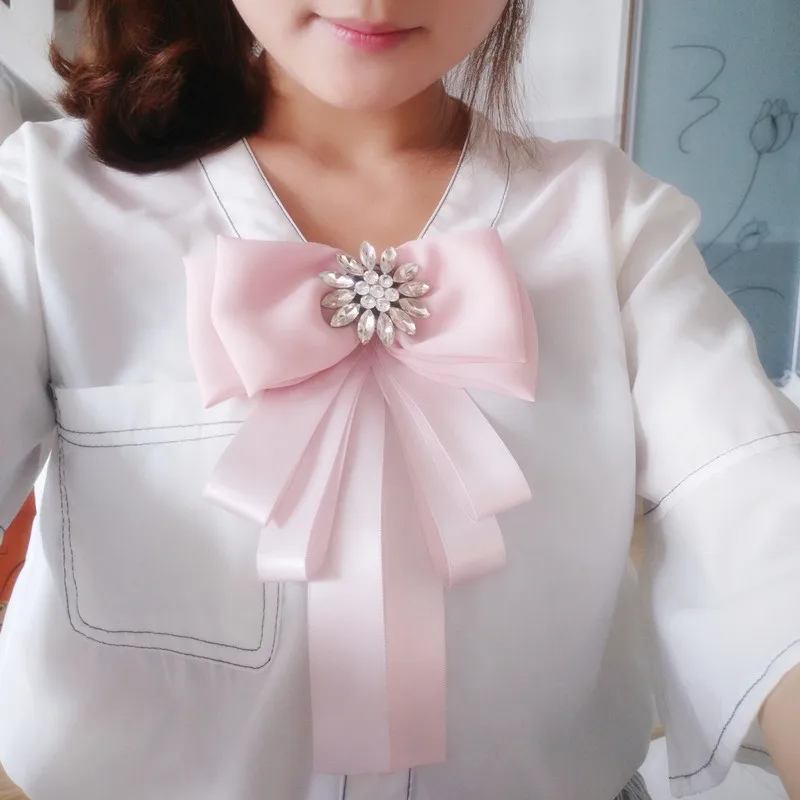 

CX-Shirling Big Size Fashion Chiffon Bowknot Brooch Female Ribbon Brooch Handmade T-shirt Collar Coat Decoration Brooch