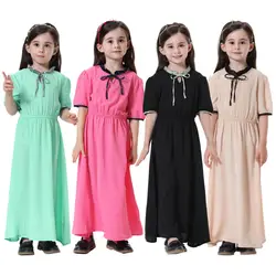 Традиционная мусульманская детская одежда для девочек Абая, для мусульман платье для девочек Абая Ближний Восток марокканский Рамадан