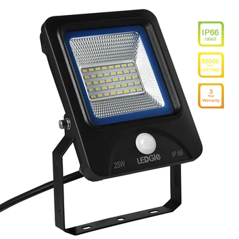 

LEDGLE 25W LED Flood Lights Motion Sensor Floodlights Waterproof LED Wall Washer 6000K 2000 Lumen, IP66 Waterproof