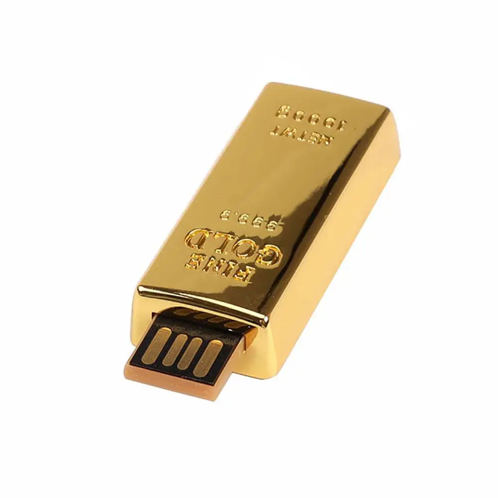 

Golden Brick 4GB 8GB 16GB 32GB 64GB USB Flash Pen Drive U Disk Memory Stick Gift