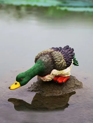 

Simulation animal drinking water duck ornaments Garden garden pond pool rockery fish tank decorative resin sculpture