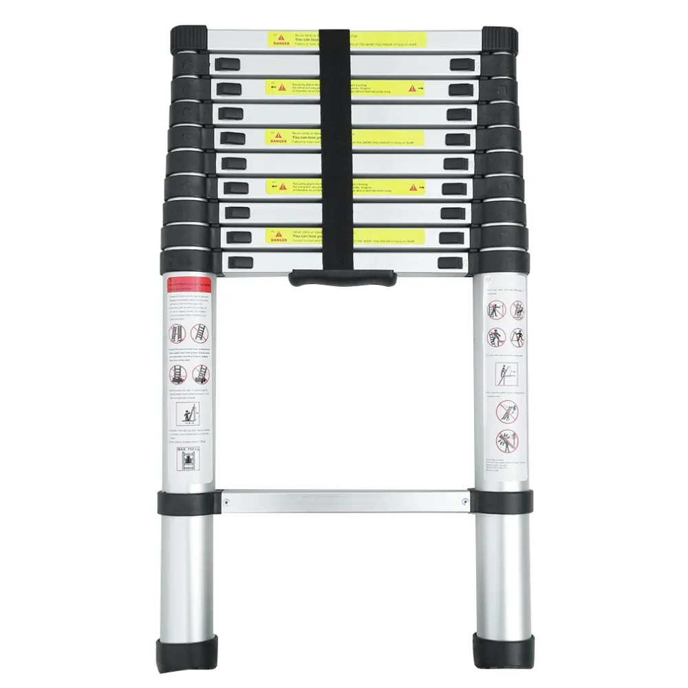 

3.2M Multi-Purpose Alloy Aluminum Retractable Multifunctional Telescopic Single Straight Extension Extendable Ladder