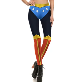 

1693 Fitness Elastic Women Leggings Sexy Girl Polyester Slim Fit Workout Pants Trousers Comic Wonder Woman Superhero Printed