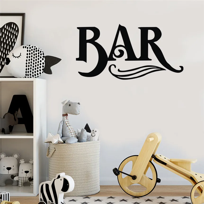 Wall Stickers DIY Bar Decal Art Mural Stickers Removable Living Room Bar Decor Gifts Drop