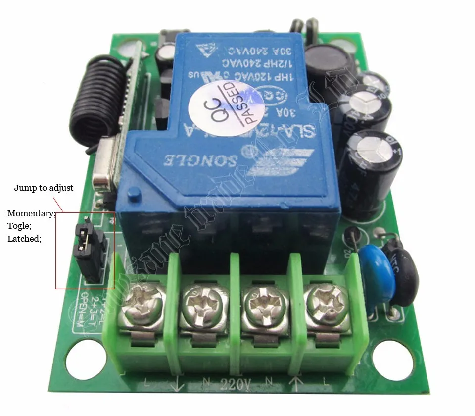 Прибор для беспроводной связи пульт дистанционного управления AC220V 1CH 30A реле Rf передатчик и приемник для системы управления 433,92 433 МГц 315 МГц