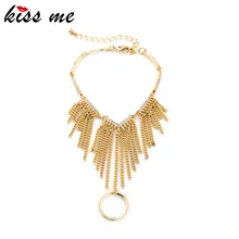 Роскошные атмосферные Женские аксессуары уникальные, золотистого цвета элегантный браслет с кисточками с фабрики