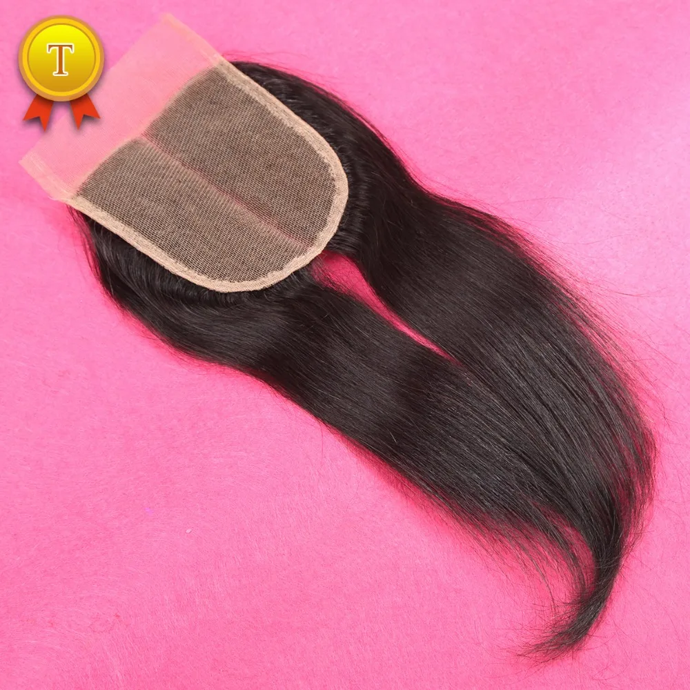 

7A Grade 4*4 Virgin Peruvian Hair Silky Straight Lace Closure 100% Unprocessed Human Hair Free/Middle/Side/3 Part Lace Closures