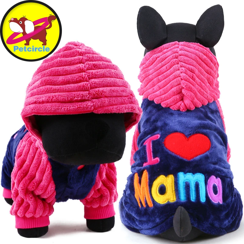 

2018 Petcircle New Pet Dog Clothes Autumn winter Dog Coat for Cats Funny I love papa and mama Novelty Costumes Creative fashion