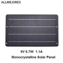 Панели солнечные 6V 6,7 W 1.1A монокристаллический перфоратор качество маленький размер Панели солнечные набор «сделай сам» для солнечного зарядного устройства. Светильник и так далее